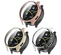 RuenTech Lot de 3 coques de protection compatibles avec Xiaomi Watch 2, avec film de protection d'écran anti-rayures - Protection PC rigide pour Xiaomi Watch 2
