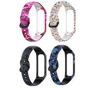 RuenTech Lot de 4 bracelets de rechange compatibles avec Samsung Galaxy Fit 2 - Bracelet de rechange pour Samsung Galaxy Fit 2 - En silicone souple - Multicolore - Avec boucle en métal
