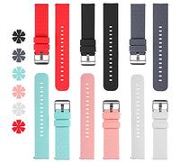 Ruentech Lot de 6 bracelets de rechange en silicone pour tracker d'activité ID205L - Noir, blanc, rose, bleu sarcelle, gris et rouge