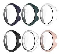 RuenTech Lot de 6 coques de protection compatibles avec Google Pixel Watch 3 45 mm, avec film de protection d'écran anti-rayures - Protection PC rigide pour Google Pixel Watch 3 45 mm