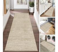 Ruer Tapis pour Couloir Beige 150cm 2m 250cm 3m 350cm 4m 5m 6m O-Slip Rubber Back Kitche Arrow Ruers Tapis Lavables pour Chambre Kitche Salle De Bain, One Color, 80×200cm/2.6ft×6.6ft