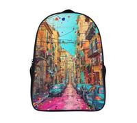 rues colorées sac à dos léger et décontracté unique cool sac scolaire de voyage rue des voitures 3d imprimé sac d'école 2 compartiment-16,12 ans et plus garçons filles pour les voyages les affaires