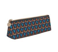 Rues of New York City Trousse triangulaire en cuir avec fermeture éclair pour garçons filles élèves pour le travail et l'école, blanc, Taille unique, Trousse de maquillage