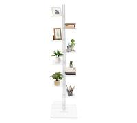 RUETERY Bibliothèque verticale autoportante à 9 niveaux avec rotation à 360 °, grande ouverte, pour livres, photos, articles de décoration, pour salon, étude