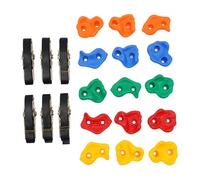 RUETERY Lot de 15 poignées d'escalade pour enfants avec 6 sangles à cliquet, 5 couleurs, pour chambre d'enfant et extérieur