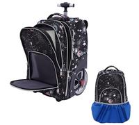 RUETERY Sac à dos à roulettes pour ordinateur portable avec roue de 7 pouces, sac à dos d'affaires pour homme avec serrure à combinaison, pour les voyages courts, les voyages d'affaires, les voyages