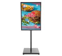 RUETERY Support d'information, tableau publicitaire amovible avec pied stable, support pour affiches et publicités d'une épaisseur de 5 mm, hauteur jusqu'à 62,99 pouces (noir)