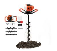 RUETERY Tarière à essence 52 cc 2 temps avec 2,3 CV Tarière pour trous d'arbres, poteaux de clôture et travaux de jardinage