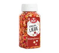 RUF Dekor-Mix Winterglimmer, ZuckerSterne, Epibpain-Männer und ganz viel Glitzer, für ausgefallene und kreative Backkreationen im Winter und zu Weihnachten, 1x140g