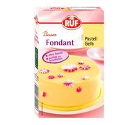 RUF Fondant Pastel Jaune pour sculpter des figurines, des fleurs et des lettres, fondant à modeler, sans huile de palme, sans gluten et végétalien, 250 g
