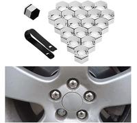 RUFD 20 PCS Cache Ecrou Voitures pour Audi A4 Sedan B5 B6 B7 B8 B9, Capuchons D'éCrou écrou Roue Hexagonal Boulon Ecrou Couvre Antipoussière Protecteurs,C Silver-17mm