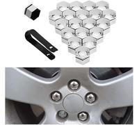 RUFD 20 PCS Cache Ecrou Voitures pour Land Rover Discovery 4 /Discovery Sport/Freelander/Range Rover, Capuchons D'éCrou écrou Roue Hexagonal Boulon Ecrou Couvre Antipoussière,C Silver-21mm