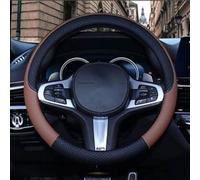 RUFD Caches de Volant pour Dacia Dokker/Duster/Jogger/Lodgy/Logan/Sandero/Solenza/Spring, 15"/Environ 38cm Couvre Volant Voiture Simili Cuir Antidérapant Respirant Accessoires,S Coffee