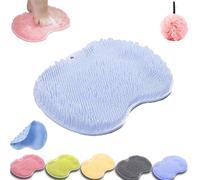 Rufenpurify Silicone Shower Foot Scrubber Mat, Solespa Hands-Free Silicone Foot Scrubber Mat, Silicones FootScrubber for Shower, with Non-Slip Suction Cups and Drain Holes (blue)