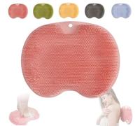 Rufenpurify Tapis de douche en silicone, mains libres, tapis de nettoyage mural pour le dos, brosse exfoliante pour le bain, avec ventouses antidérapantes (rose)