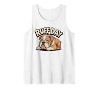 Ruff Day Funny Dog Pun Mignon Triste Dessin animé Bouledogue Débardeur