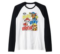 Ruff Ruff Rescue Personnages dans Les Rectangles Manche Raglan