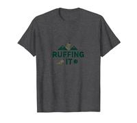 Ruffing It : Aventure en Plein air pour Amoureux des Chiens T-Shirt, Homme, Chiné Foncé, XXL
