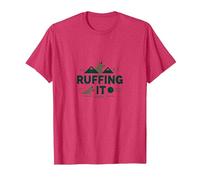 Ruffing It : Aventure en Plein air pour Amoureux des Chiens T-Shirt, Homme, Rouge chiné, XL