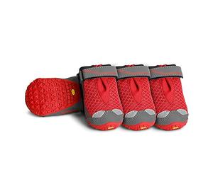 Ruffwear Bottines tout-terrain pour chien (Lot de 4), Chiens de taille moyenne, Taille: 64 mm, Rouge (Red Currant), Grip Trex, 15202-615250