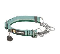 RUFFWEAR Chain Reaction Collier pour Chien, Collier de Dressage réglable Anti-Traction, Anneau en D en Aluminium et Cordon de Serrage limité, Collier réfléchissant avec River Rock Green 20"-26"