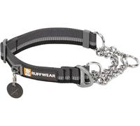 RUFFWEAR Chain Reaction Collier pour Chien, Collier de Dressage réglable Anti-Traction, Anneau en D en Aluminium et Cordon de Serrage limité, Collier réfléchissant avec Basalt Gray 20"-26"