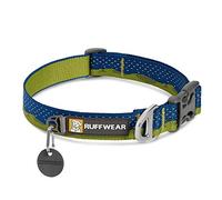 RUFFWEAR Crag Collier pour Chien, Réfléchissant et Confortable, Usage Quotidien, Vert Colline, S (28 à 36 cm)