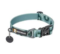 RUFFWEAR Crag Dog Collar, Small Dog Collar with Aluminium V-Ring, Adjustable Length Pet Dog Collar, Comfortable Soft Collar, Premium Animal Collar with Dog Lead Attachment Ring, 28-36cm, Grassy Oxbow