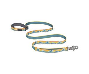 RUFFWEAR Crag Dog Lead, Everyday Dog Leash with Integrated Reflectivity, Comfortable Hand Held Or Waist Worn, Lightweight & Portable, Pet Accessories for Walks, 1.8m Long, Rising Wave