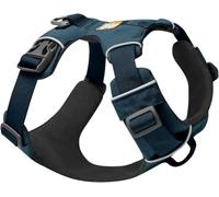 RUFFWEAR Harnais pour Chien Front Range, réglable, Confortable et rembourré, 2 Attaches pour la Laisse, Fixation renforcée et Anneau en V en métal Solide, Blue Moon, Medium
