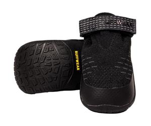 RUFFWEAR Ridgeline - Lot de 2 chaussures pour chien, bottes de marche robustes pour animaux de compagnie, sur surfaces chaudes ou froides, équipement de course, d'escalade et de randonnée, noir