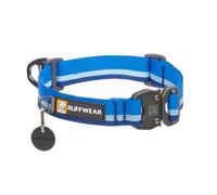 RUFFWEAR Top Rope Collier réfléchissant pour Chien avec Anneau en V en Aluminium et Boucle en métal, Sangle Confortable et Solide pour Promener Le Chien, Taille L (51-66 cm), Bleu Piscine