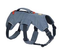 RUFFWEAR Web Master Harnais Multi-Usage pour Chien avec poignée, réglable, Anti-Fuite, 2 Attaches de Laisse. Usage Quotidien ou Assistance à la mobilité, Taille XXS (33-43 cm), Bleu Ardoise