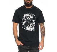 Ruffy Fly - T-Shirt Homme Chapeau de Paille Luffy Zoro One Monkey D. Pirate Ace Piece Goku Anime Ruffy, Taille:S, Couleur:Noir