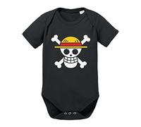 Ruffy Luffy One bébé Piece de crâne Pirate d'or Roger Body de bébé Body Star, Farbe2:Schwarz;Größe2:56