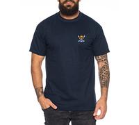 Ruffy T-Shirt Brodé Homme - Broderie Chemise Straw Hat One Pirate Piece Anime Luffy Zoro, Tasse:Bleu foncé, Taille:L