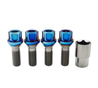 Rufutle Boulon De Roue pour Rolls Royce, pour Toyota Supra, Boulon de Roue en Titane à tête Creuse et siège Conique M14x1,25 avec clavette en Titane