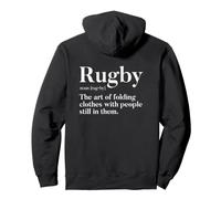 Rugby | Art de Plier des vêtements avec des Gens en eux | Amusant Sweat à Capuche