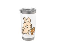 Rugby Bunny Kick Prep Dessin animé Gobelet isotherme en acier inoxydable double paroi