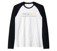 Rugby Clermont Battement De Coeur Supporter Jaune Et Bleu Manche Raglan
