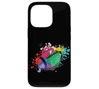 Rugby coloré Joueur de Rugby entraîneur Sport Football Coque pour iPhone 13 Pro