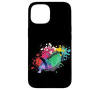 Rugby coloré Joueur de Rugby entraîneur Sport Football Coque pour iPhone 15