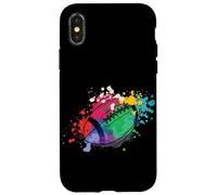 Rugby coloré Joueur de Rugby entraîneur Sport Football Coque pour iPhone X/XS