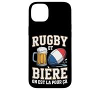Rugby et Bière on Est La pour Ça Drapeau français Fans Rugby Coque pour iPhone 14 Plus