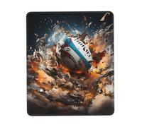 Rugby on fire Tapis de souris texturé imperméable avec base en caoutchouc antidérapant, convient pour ordinateur portable, bureau et maison 20,1 x 24,1 cm