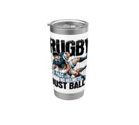 Rugby, pas de coussinets, pas de casque, juste une balle amusante de style anime Gobelet isotherme en acier inoxydable double paroi