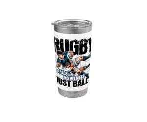 Rugby, pas de coussinets, pas de casque, juste une balle amusante de style anime Gobelet isotherme en acier inoxydable double paroi