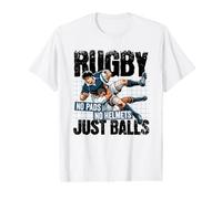 Rugby, Pas de Coussinets, Pas de Casque, Juste Une Balle Amusante de Style Anime T-Shirt Graphique avec Valeur