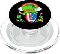 Rugby St Patricks Day USA Flag Rainbow Shamrock Clover PopSockets PopGrip pour MagSafe