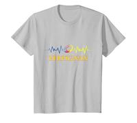 Rugby USAP Perpignan Sang Et Or Battement de Coeur T-Shirt, Enfant, Argent, 2 Ans
